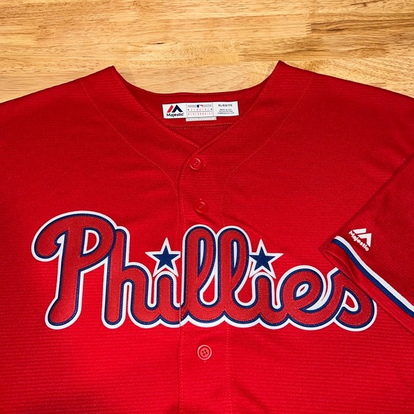 Majestic CoolBase Philadelphia Phillies MLB Sewn Baseball Jersey XL Made in USA! - Picture 5 of 13